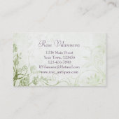 Carte De Visite Élégante boutique Vintage verte (Dos)