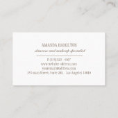 Carte De Visite Élégante branche botanique Aquarelle de fleurs ros (Dos)