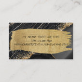 Carte De Visite Élégante brosse en marbre noir (Dos)
