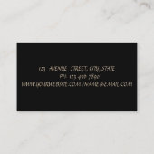 Carte De Visite Élégante Brosse Or, Fleurs Bourgogne (Dos)