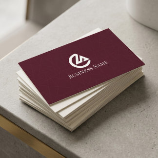 Carte de visite élégante burgundy minimaliste