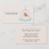 Carte De Visite Élégante cage à oiseaux (Devant / Derrière)