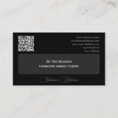 Carte De Visite Élégante calligraphie de citation motivationnelle  (Dos)