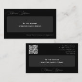 Carte De Visite Élégante calligraphie de citation motivationnelle  (Devant / Derrière)