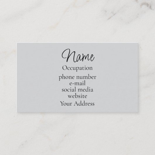 Carte De Visite Élégante calligraphie gris libellule moderne (Dos)