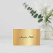Carte De Visite Élégante calligraphie manuscrite Faux Gold (Debout devant)