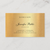 Carte De Visite Élégante calligraphie manuscrite Faux Gold (Dos)