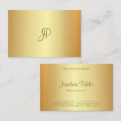 Carte De Visite Élégante calligraphie or Monogramme Modèle moderne (Devant / Derrière)