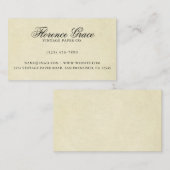 Carte De Visite Élégante Calligraphie Professionnelle Vintage (Devant / Derrière)