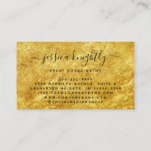 Carte De Visite Élégante Calligraphie Script Swash Black Gold (Dos)