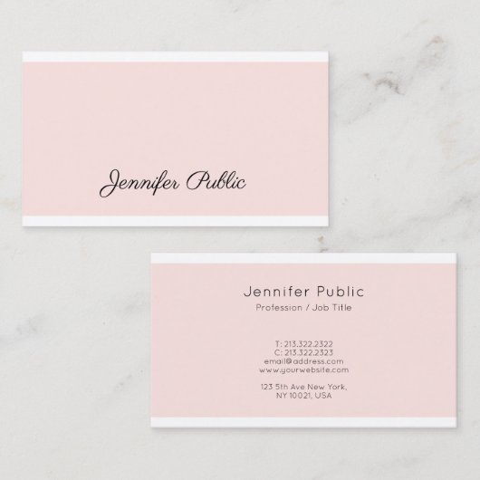 Carte De Visite Élégante calligraphie tendance Conception moderne (Devant / Derrière)