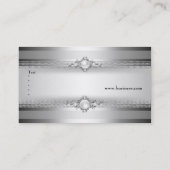 Carte De Visite Elégante chaîne de perle gris argenté blanc (Dos)