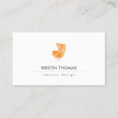 Carte De Visite Elégante Chaise en cuir aquarelle Designer d'intér (Devant)