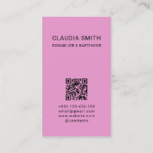 Carte De Visite Élégante Chic Femme Sommelier Bartender (Dos)