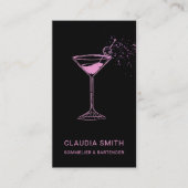 Carte De Visite Élégante Chic Femme Sommelier Bartender (Devant)