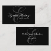 Carte de visite élégante chic lettre monogramme no (Devant / Derrière)