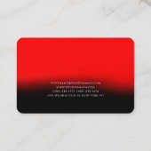 Carte de visite élégante chic rouge noir (Dos)