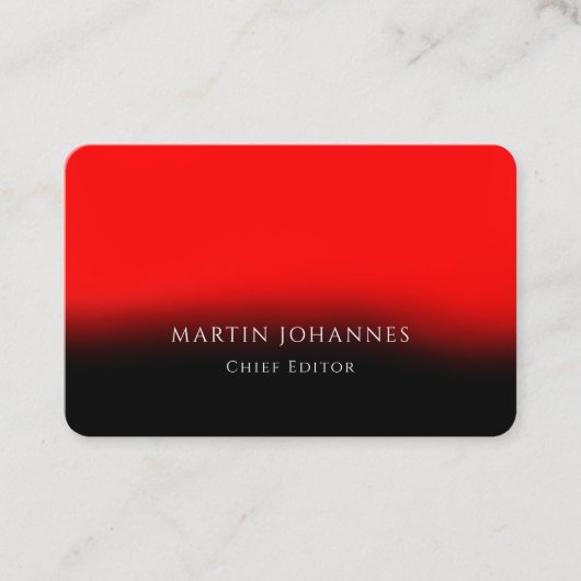Carte de visite élégante chic rouge noir (Devant)