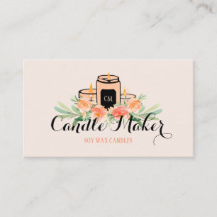 Carte De Visite Elégante cire Soy Soy Candle Soy Fabriquée maison