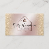 Carte De Visite élégante clé de maison immobilier ajouter la photo (Devant)