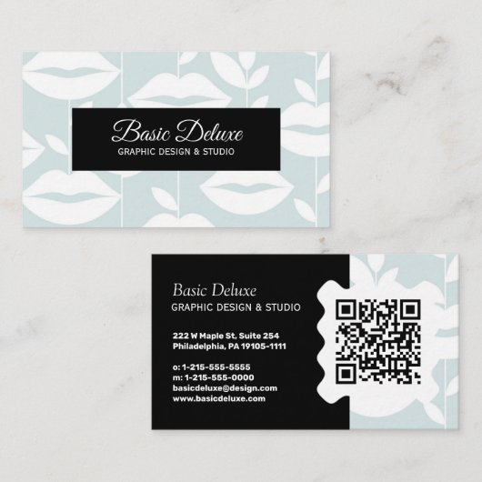 Carte de visite élégante - Code QR (Devant / Derrière)