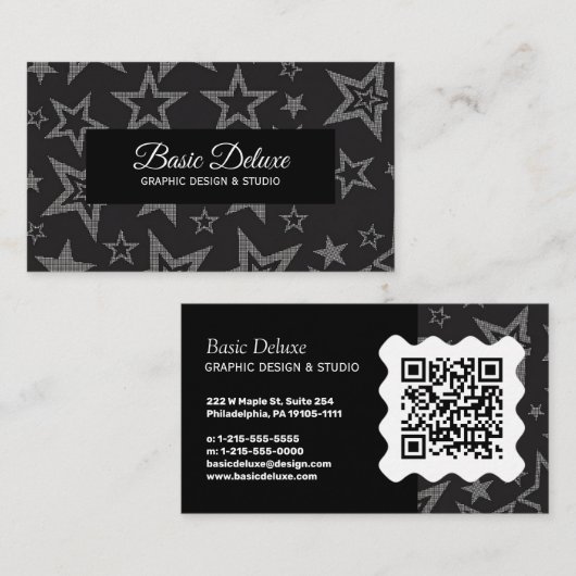 Carte de visite élégante - Code QR (Devant / Derrière)