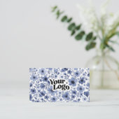 Carte de visite élégante – Code QR & logo (Debout devant)