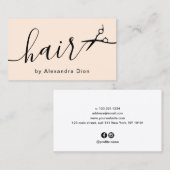 Carte De Visite Elégante coiffeuse aux ciseaux bleus et noirs past (Devant / Derrière)