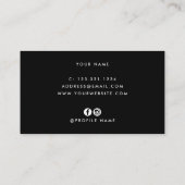 Carte De Visite Elégante coiffeuse de champagne et ciseaux noirs (Dos)