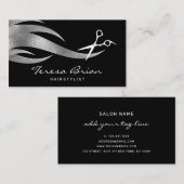 Carte De Visite Elégante coiffeuse élégante coiffeuse de ciseaux d (Devant / Derrière)