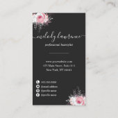 Carte De Visite Elégante coiffeuse rose en cuivre (Dos)