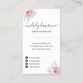 Carte De Visite Elégante coiffeuse rose en cuivre (Dos)