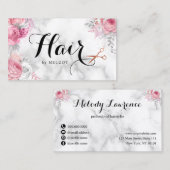 Carte De Visite Elégante coiffeuse rose en cuivre (Devant / Derrière)