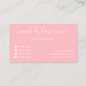 Carte De Visite Elégante coiffeuse rose en cuivre (Dos)