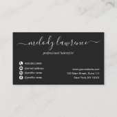 Carte De Visite Elégante coiffeuse rose en cuivre (Dos)