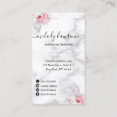 Carte De Visite Elégante coiffeuse rose en cuivre (Dos)