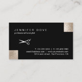 Carte De Visite Elégante coiffeuse stylée de ciseaux de champagne (Dos)