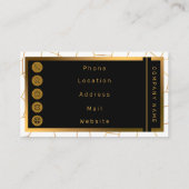 Carte De Visite Élégante collection de verre blanc doré moderne (Dos)