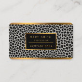 Carte De Visite Élégante collection moderne de luxe blanc léopard (Devant)