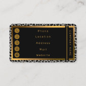 Carte De Visite Élégante collection moderne de luxe blanc léopard (Dos)