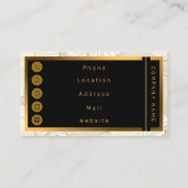 Carte De Visite Elégante collection moderne or blanc ligne florale (Dos)