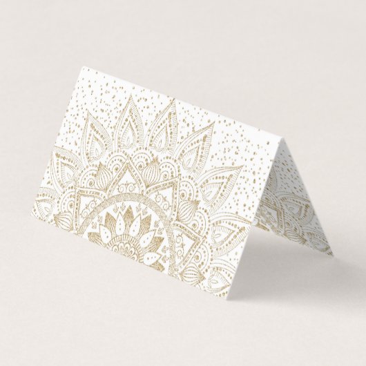 Carte De Visite Elégante conception de points Mandala Or (Dos)