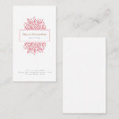 Carte De Visite Elégante conception féminine feuille rouge (Devant / Derrière)