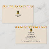 Carte De Visite Elégante Confetti d'or sur beige (Devant / Derrière)