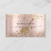 Carte De Visite Elégante Confetti Maid Cleaning Rose Parties scint (Devant)