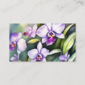 Carte De Visite Elégante couleur d'aquarelle florale violet unique (Devant)