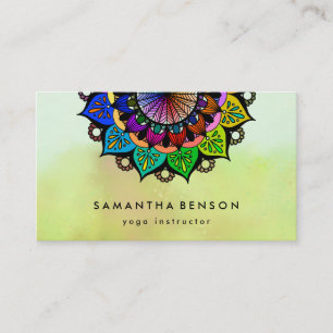 Carte De Visite Elégante couleur de l'eau Lotus Fleur Logo Yoga