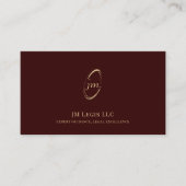 Carte De Visite Elégante couleur de vin Bourgogne professionnelle (Devant)