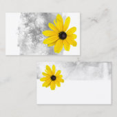 Carte De Visite élégante couleur jaune fleur gris (Devant / Derrière)