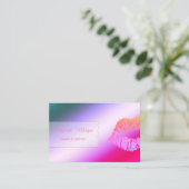 Carte De Visite Elégante couleur moderne, lèvres de Parties scinti (Debout devant)